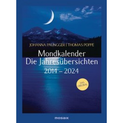 Mondkalender - die Jahresübersichten 2014-2024