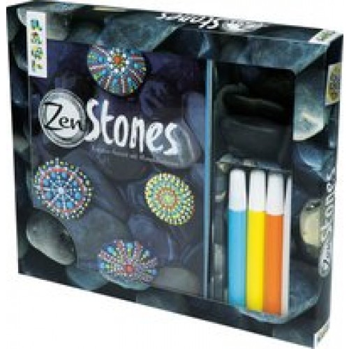 Kreativ-Set ZenStones: Buch mit Grundanleitungen und Material zum Steine bemalen: 4 Steine und 4 Acr