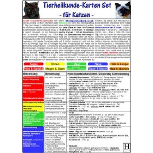 Tierheilkunde-Karten Set für Katzen (Homöopathie, Schüssler-