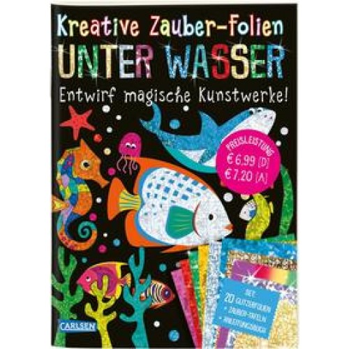 Kreative Zauber-Folien: Unter Wasser: Set mit 10 Zaubertafeln, 20 Folien und Anleitungsbuch